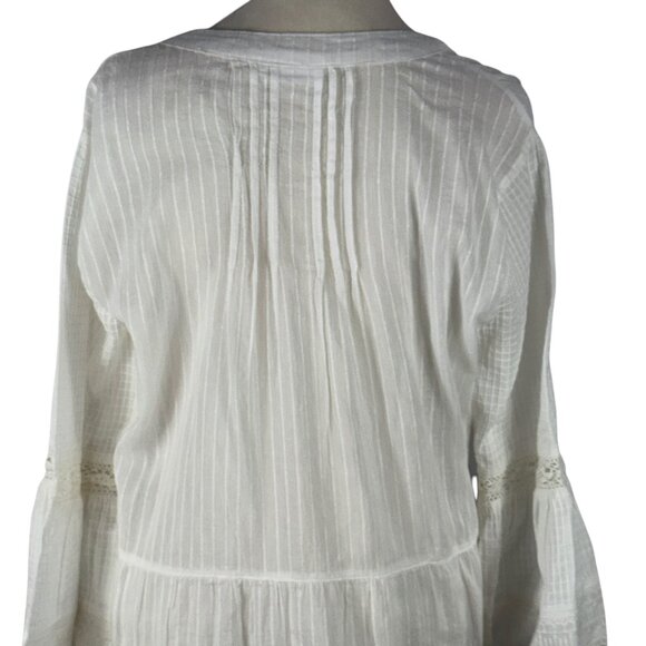Like new! DOTTI White Cotton Boho Shabby Chic Swim Coverup Size Medium - Picture 7 of 13